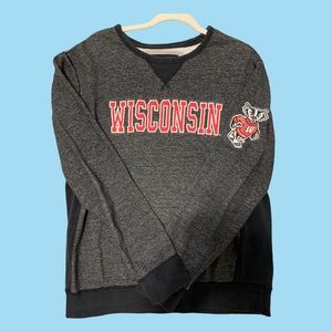Vintage Wisconsin Badgers Crewneck Mens XL Gray Football University Spellout